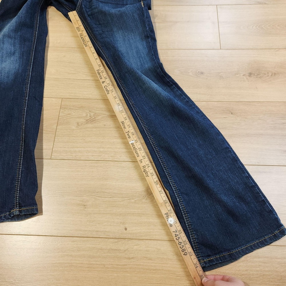 Ariat REAL Denim Jeans Womens 29L Medium Blue Mid Rise Bootcut Western Stretch - Picture 8 of 10